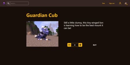 Visualización de sección de la página Pets - The Crazy Goblin, 1